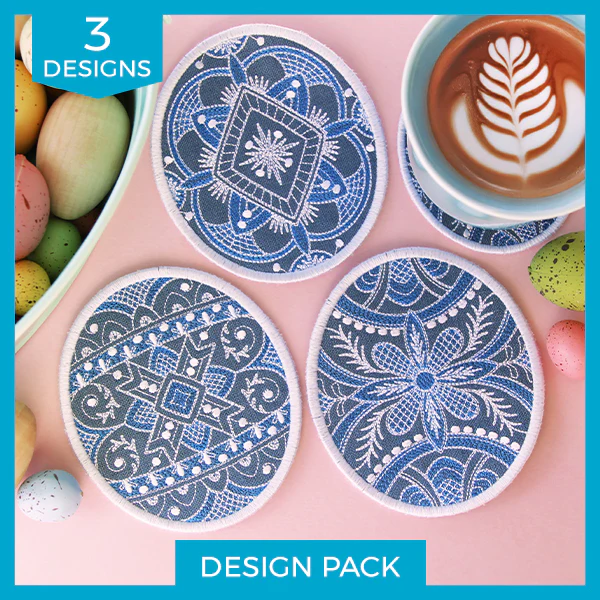 Kaleidoscope Easter Egg Coasters (In-the-Hoop) Design Pack - Image 11