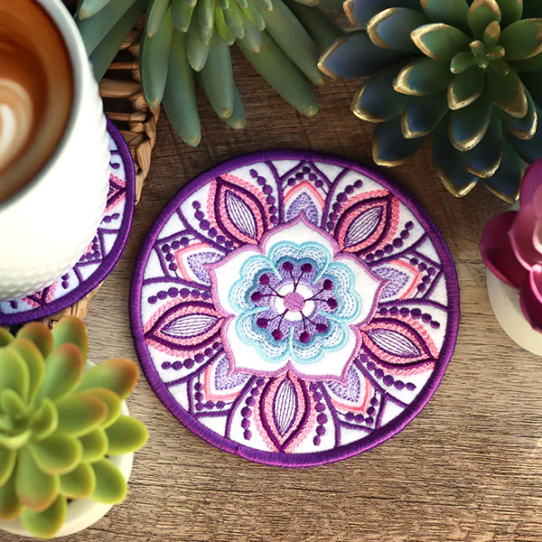 Kaleidoscope Mandala Coasters (In-the-Hoop) Design Pack - Image 10