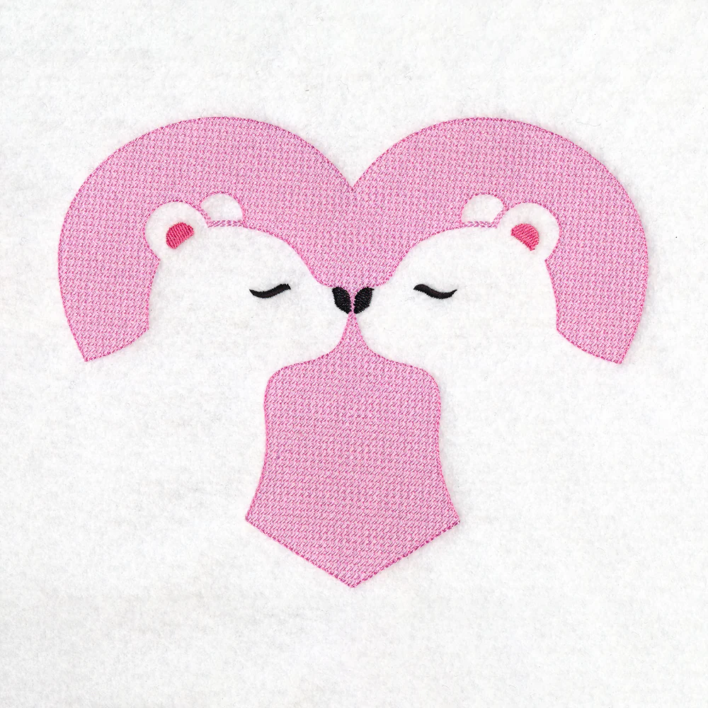 Kissing Bears Heart (Embossed) - Image 5