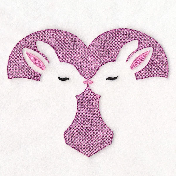Kissing Bunnies Heart (Embossed) - Image 5