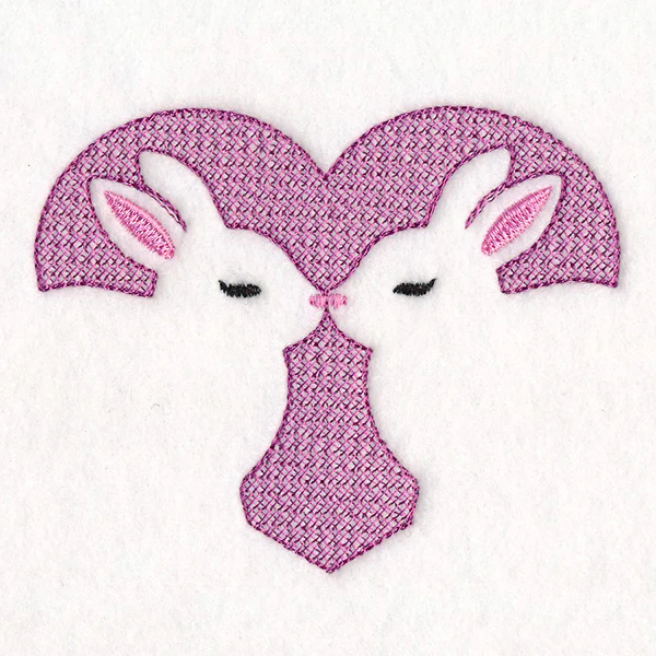 Kissing Bunnies Heart (Embossed) - Image 7