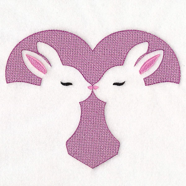 Kissing Bunnies Heart (Embossed) - Image 8