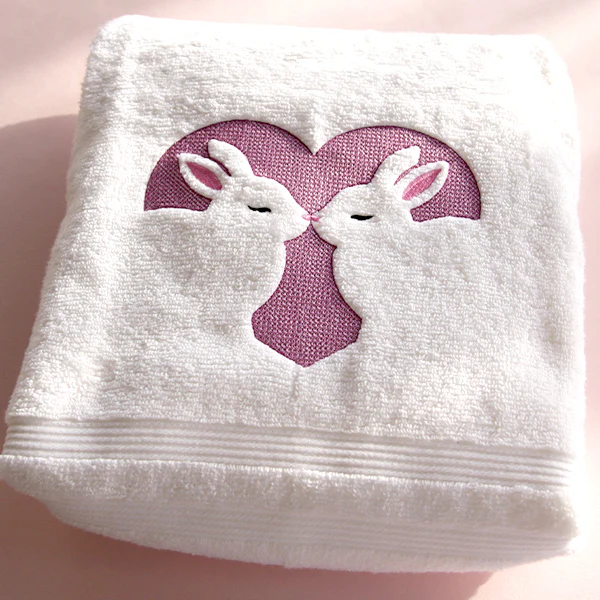 Kissing Bunnies Heart (Embossed) - Image 9