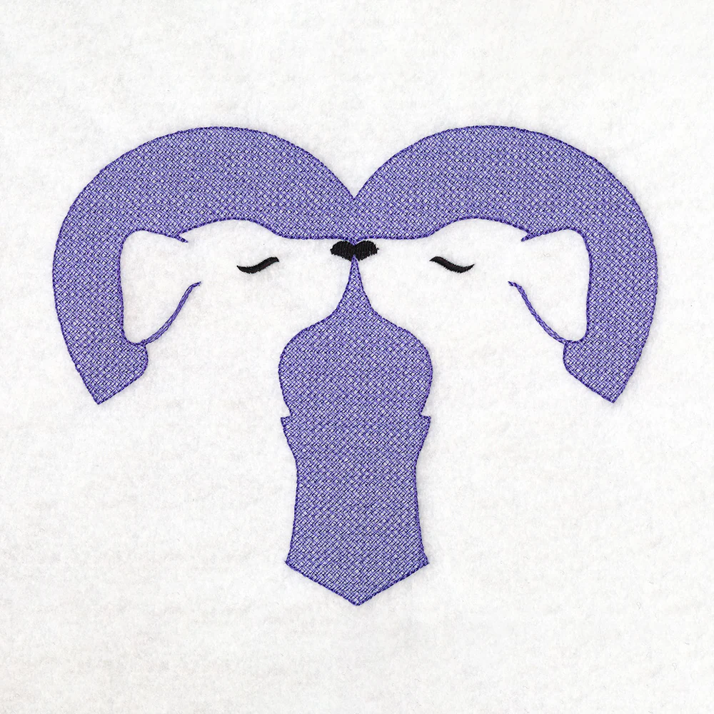 Kissing Dogs Heart (Embossed)