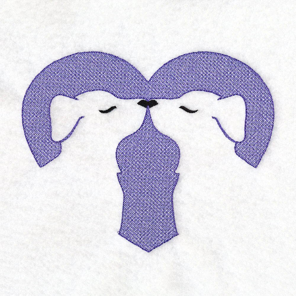 Kissing Dogs Heart (Embossed) - Image 2