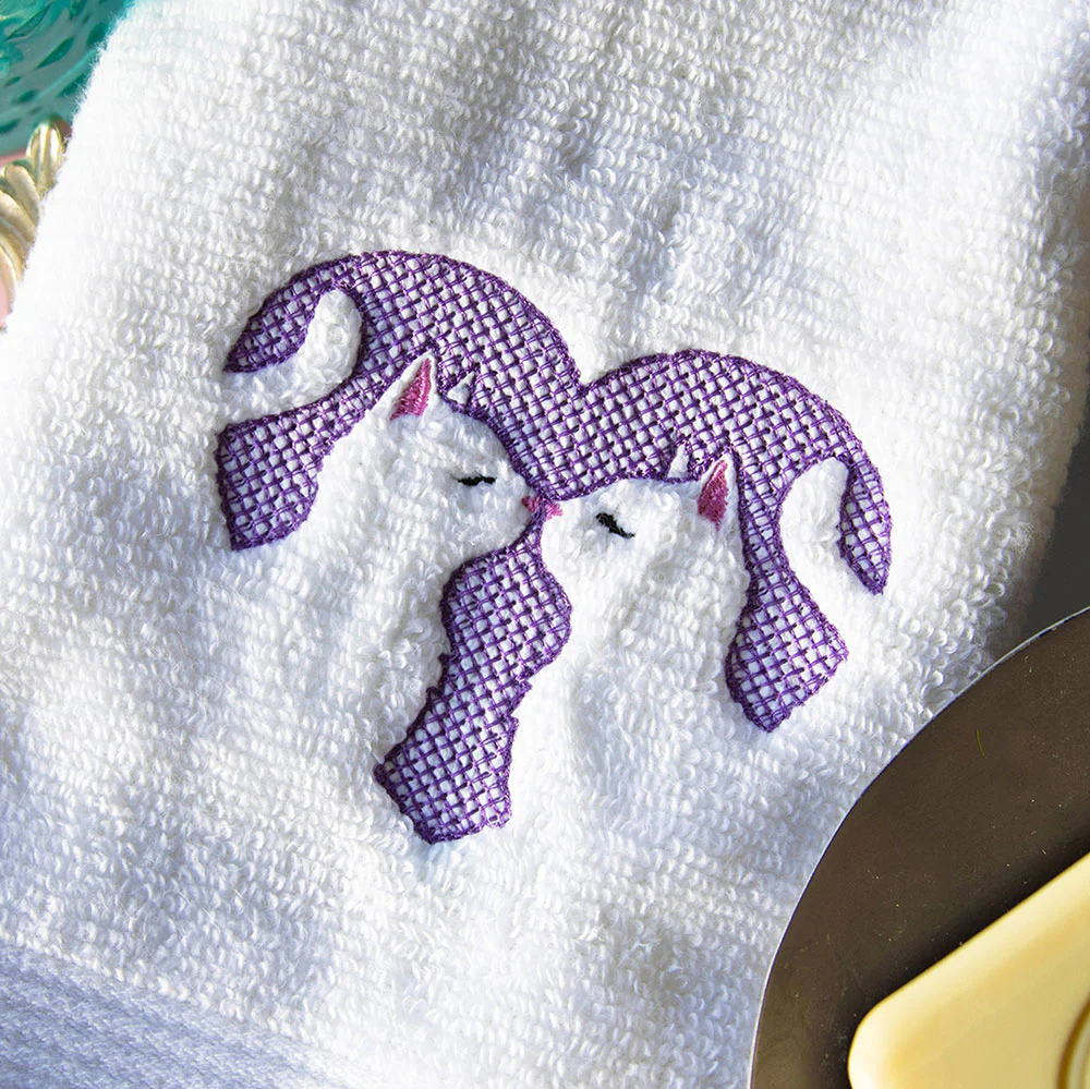 Kissing Kittens Heart (Embossed) - Image 2