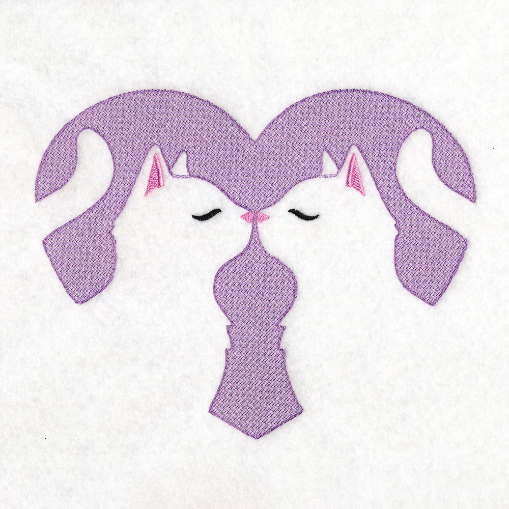 Kissing Kittens Heart (Embossed) - Image 4