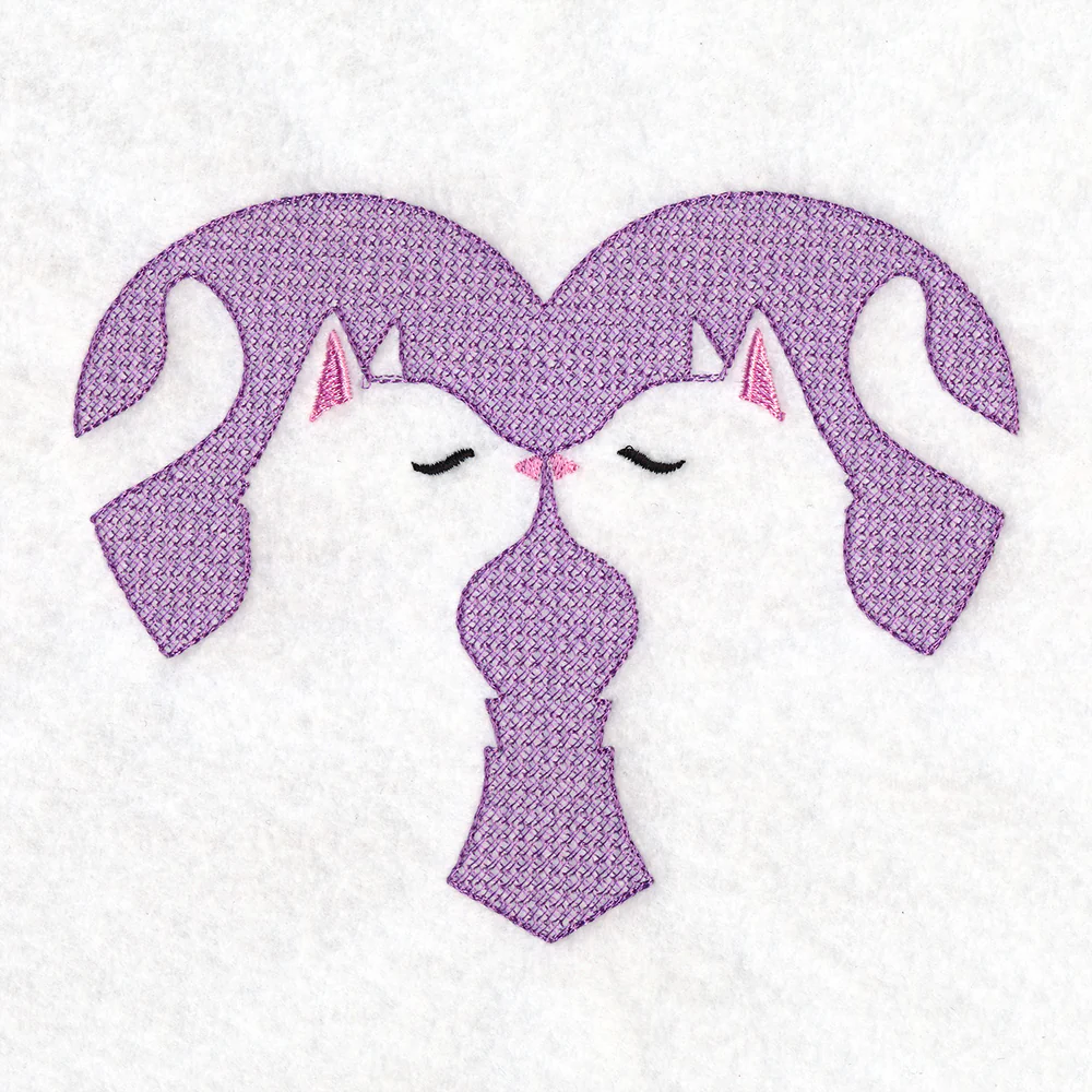 Kissing Kittens Heart (Embossed) - Image 5