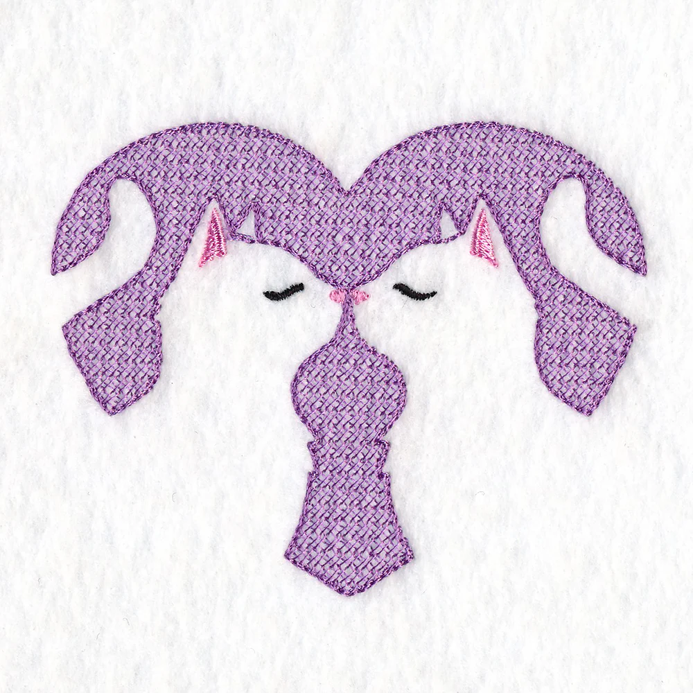 Kissing Kittens Heart (Embossed) - Image 6