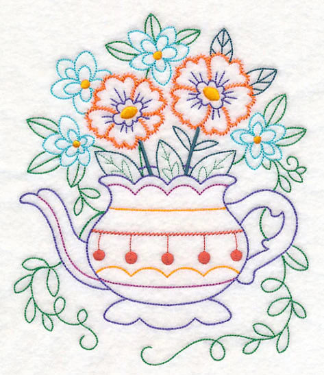 Kitchen Teapot in Bloom (Vintage) - Image 2