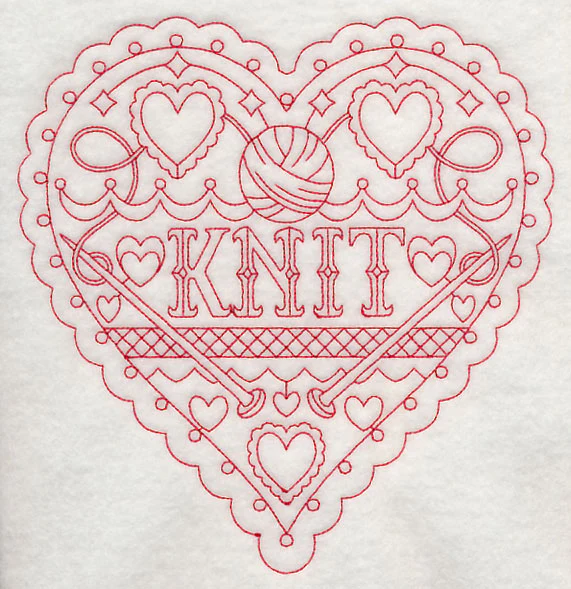 Knit Heart (Redwork)