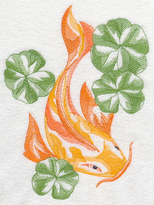 Koi with Lily Pads (Toile)