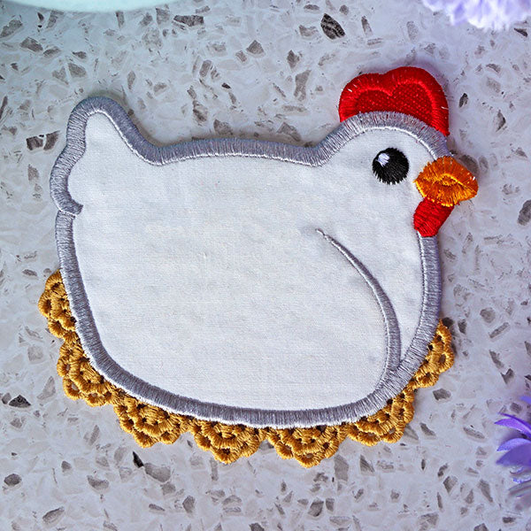 Lace Edge Chicken Coaster (In-the-Hoop) - Image 4