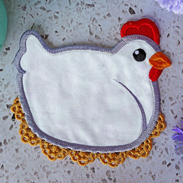 Lace Edge Chicken Coaster (In-the-Hoop) - Image 7