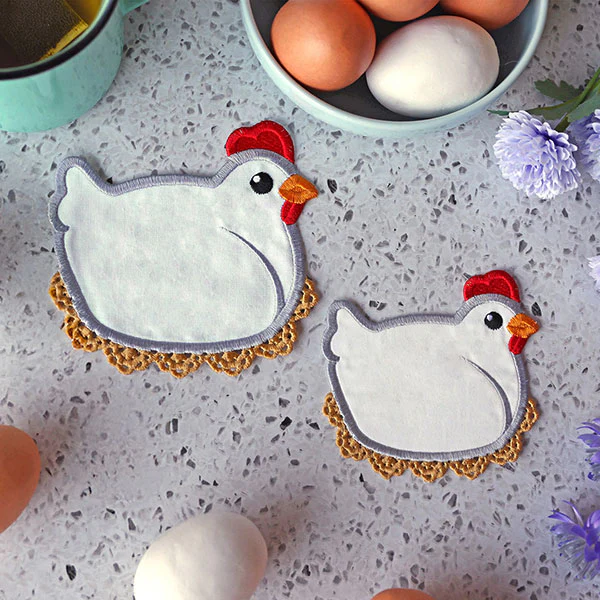 Lace Edge Chicken Coaster (In-the-Hoop) - Image 9