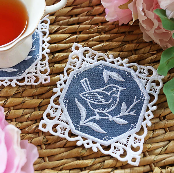 Lace Edge Coaster - Bird (In-the-Hoop) - Image 2