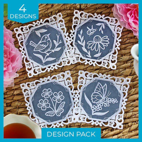Lace Edge Coaster Design Pack (In-the-Hoop)