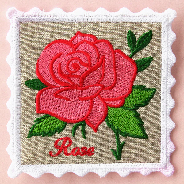 Lace Edge Flower Stamp Coaster - Rose (In-the-Hoop) - Image 5