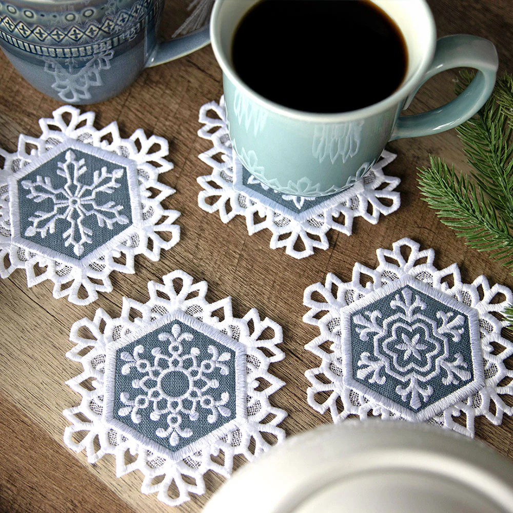 Lace Edge Snowflake Coaster 1 (In-the-Hoop) - Image 3