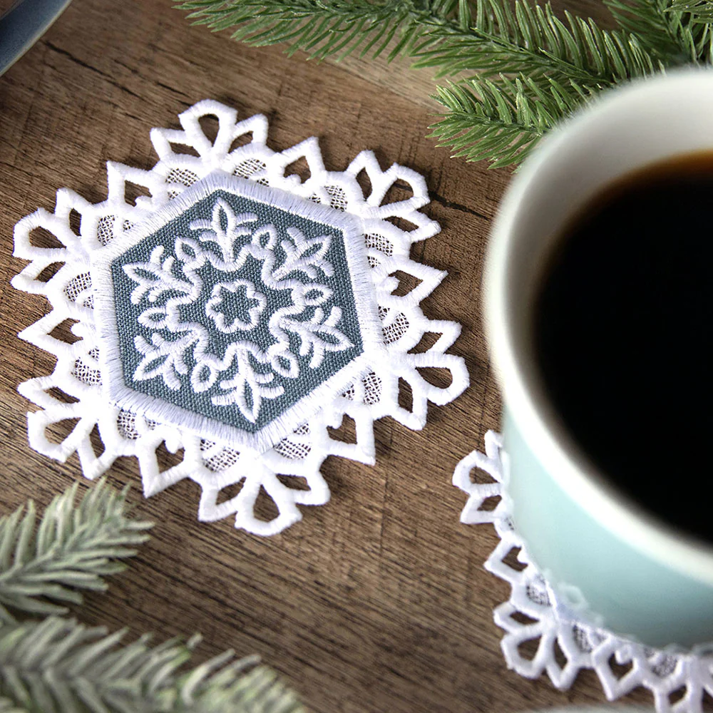 Lace Edge Snowflake Coaster 3 (In-the-Hoop) - Image 2