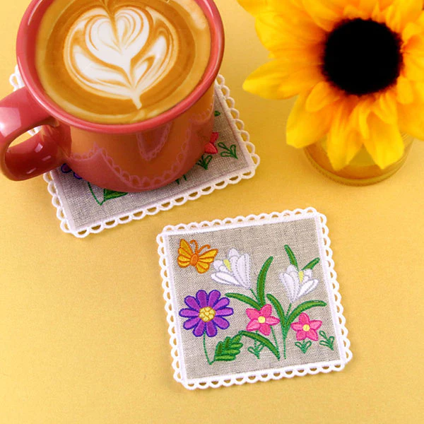 Lace Edge Wild Blooms Coaster (In-the-Hoop) - Image 6