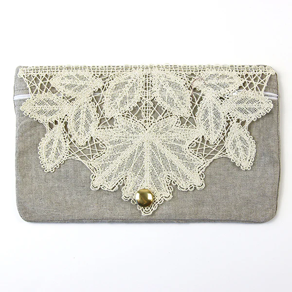 Lacy Leaves Lined Zipper Pouch (In-the-Hoop) - Image 8