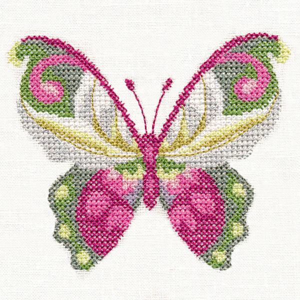 Lady Slipper Butterfly in Watercolor (Cross Stitch) - Image 3