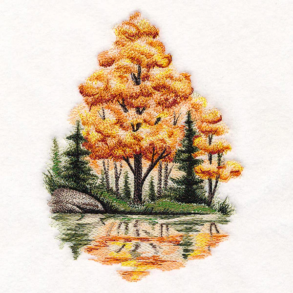 Lakeside Autumn Scene - Image 5