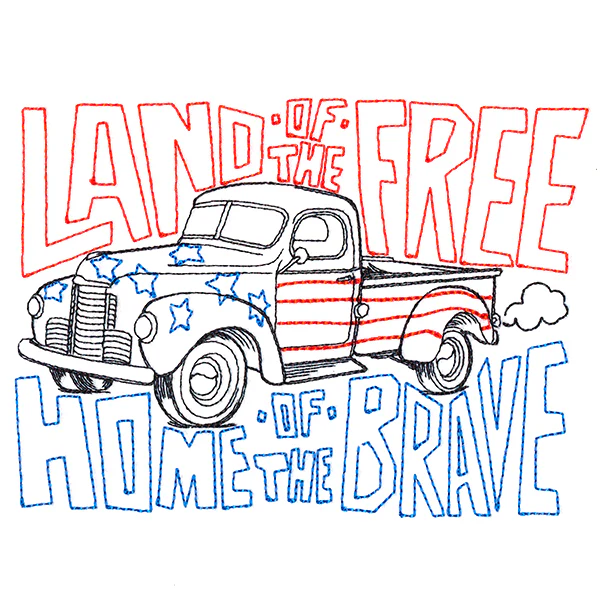 Land of the Free Retro Truck - Image 5