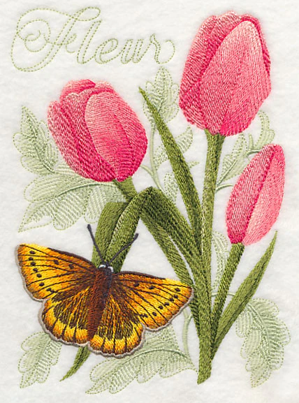 Large Copper Butterfly and Tulips - Image 2
