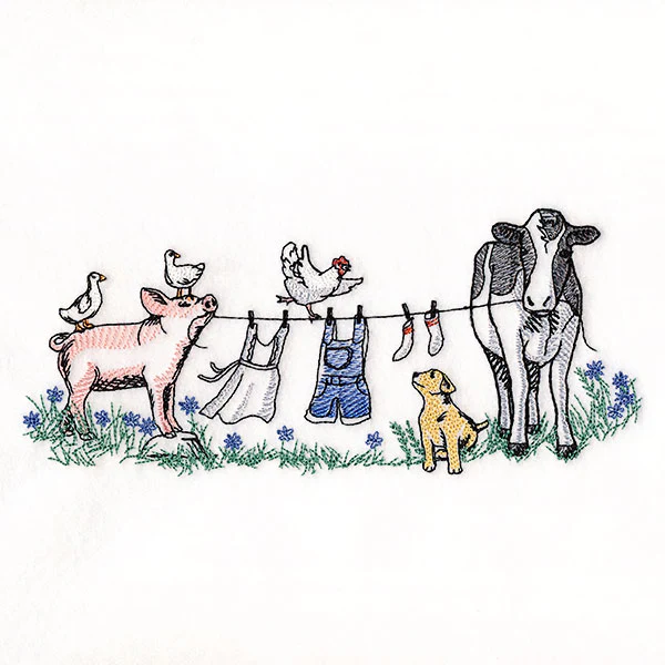 Laundry Day Farm Animals Clothesline - Image 5