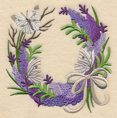 Lavender and Butterfly Wreath with Ribbon - Image 4