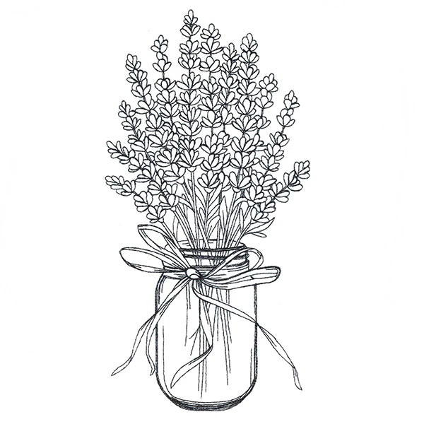 Lavender Canning Jar Bouquet Etching - Image 2