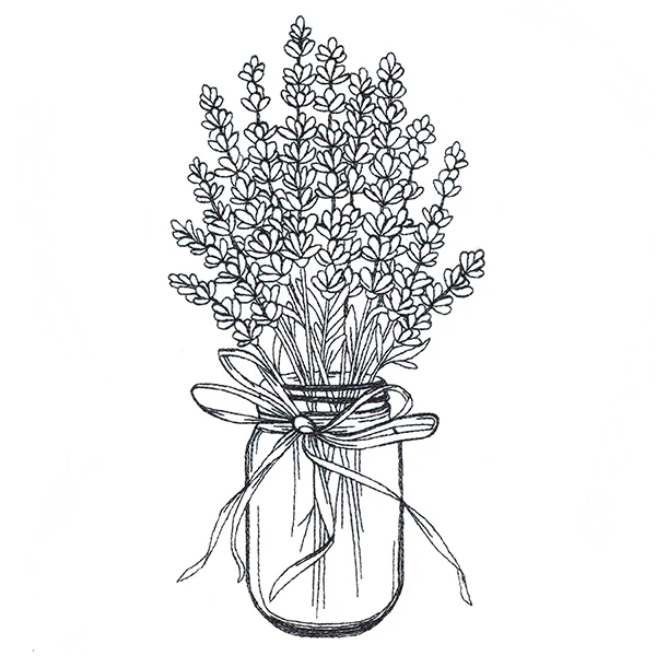 Lavender Canning Jar Bouquet Etching - Image 3