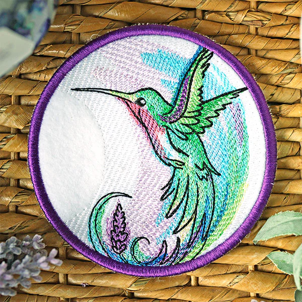 Lavender Hummingbird Coaster (In-the-Hoop) - Image 5