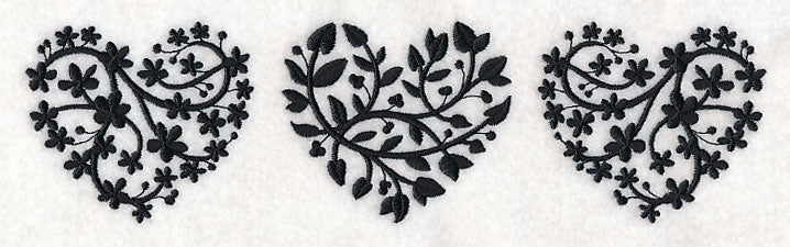 Leafy Hearts Trio (Blackwork) - Image 2