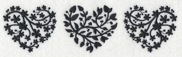 Leafy Hearts Trio (Blackwork) - Image 3