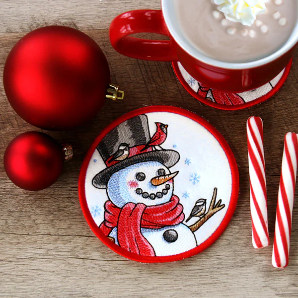 Let It Snow Snowman Coaster (In-the-Hoop) - Image 4