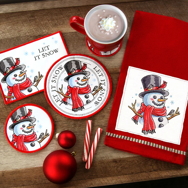 Let It Snow Snowman Trivet (In-the-Hoop) - Image 2