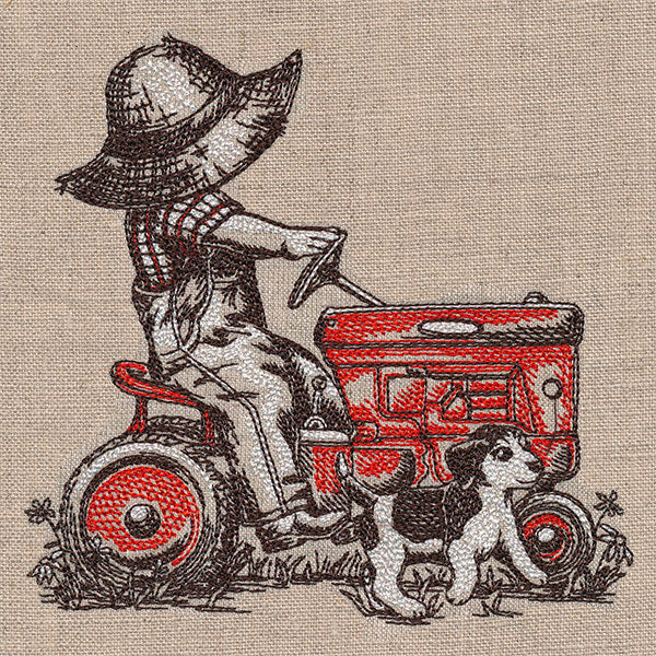 Life on the Tractor Farmer Fred Etching - Image 7