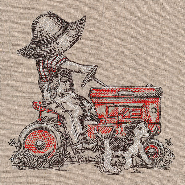 Life on the Tractor Farmer Fred Etching - Image 9