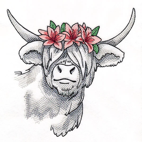 Lilies and Sunshine Highland Cow - Image 3