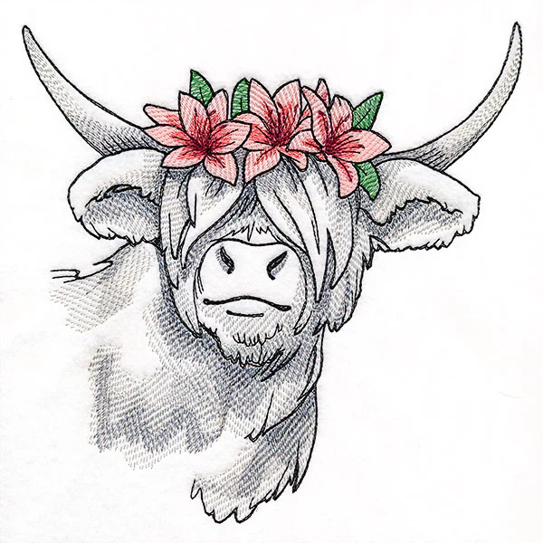 Lilies and Sunshine Highland Cow - Image 9