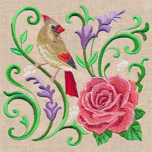 Living Ironwork in Bloom with Cardinal - Image 3
