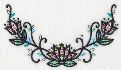 Lotus Blackwork Neckline (V-Neck) - Image 3