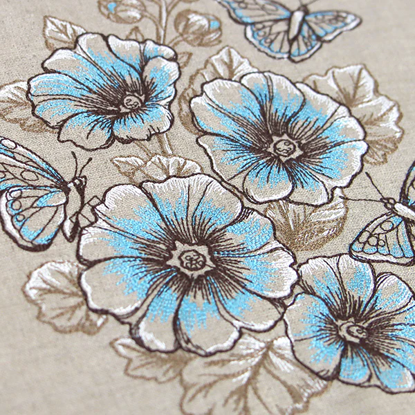 Lovely Hollyhock Bouquet and Butterflies - Image 2