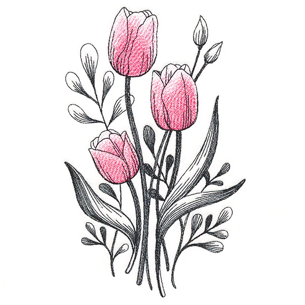 Lovely Tulip Etching - Image 3