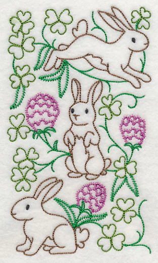 Lucky Bunnies in Berries 1 (Vintage) - Image 4