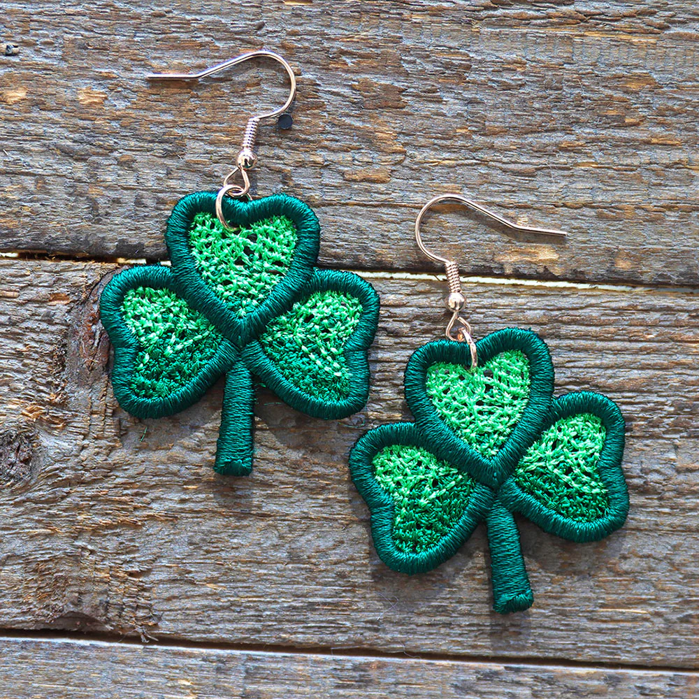Lucky Shamrock Earrings (Miniature Lace) - Image 3
