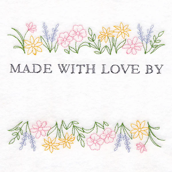 Made with Love and Wildflowers Quilt Label - Image 3